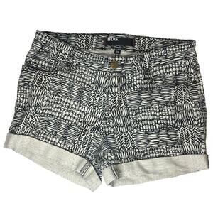 BDG Urban Outfitters Denim Shorts Cream Black Geo Cream Cuffed Women's Size 26